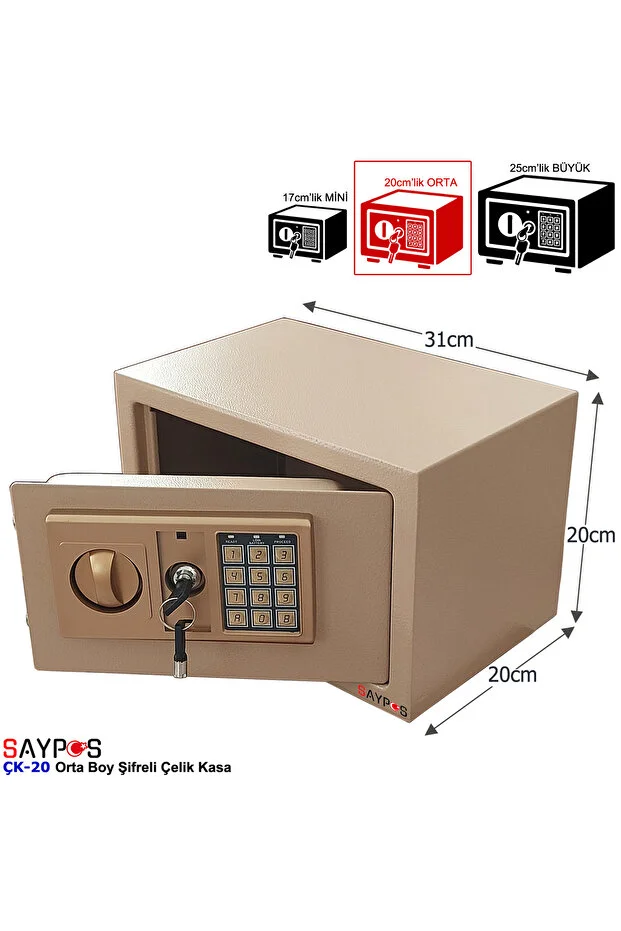 Şık Tasarımlı Orta Boy Şifreli Çelik Kasa